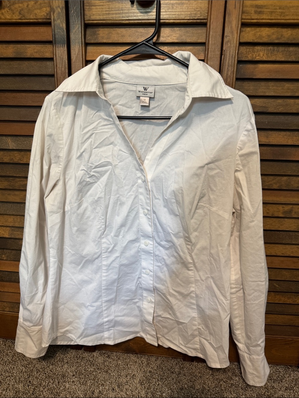 Worthington White Men's Long-Sleeve Button-Up Dress Shirt